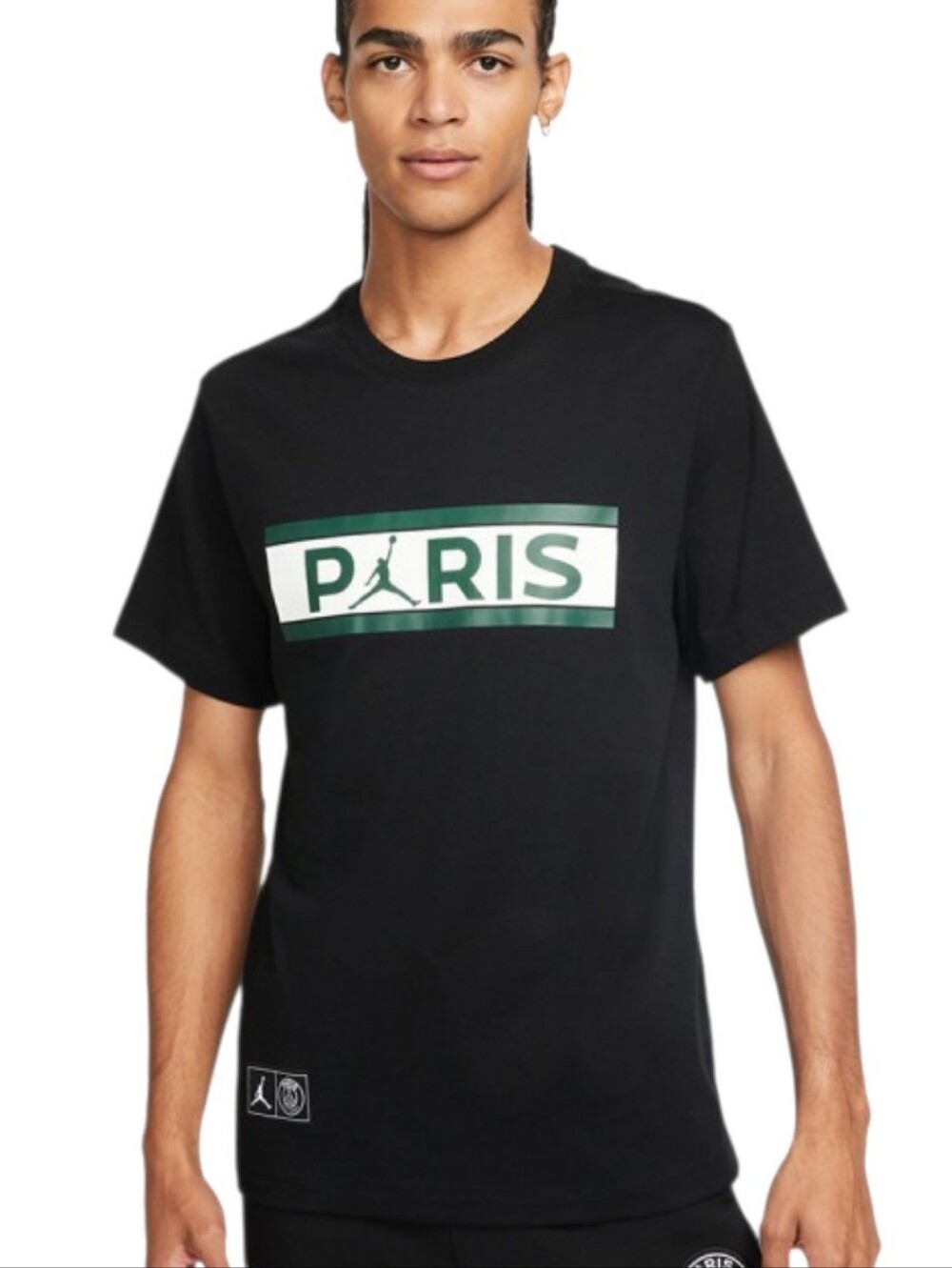 Nike Jordan x PSG Graphic Logo Tee Black Noble Green DB6510-010 Size XXL